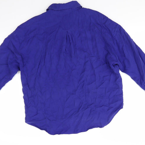 MNG Mens Blue    Button-Up Size M Collared  - Royal Blue