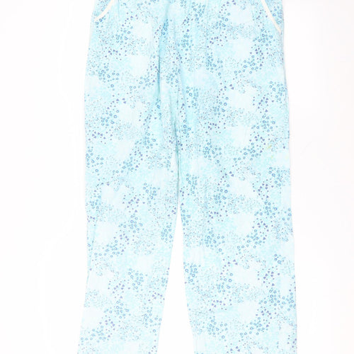 Avenue Womens Blue Floral Cotton Trousers  Size 12 L25 in Regular