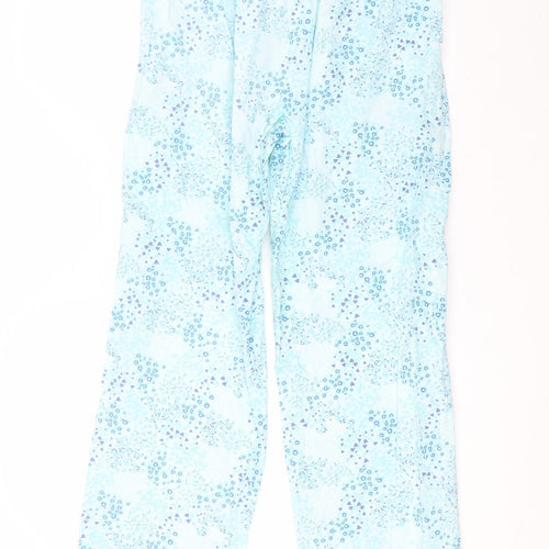 Avenue Womens Blue Floral Cotton Trousers  Size 12 L25 in Regular