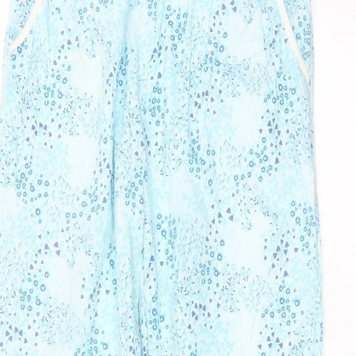 Avenue Womens Blue Floral Cotton Trousers  Size 12 L25 in Regular