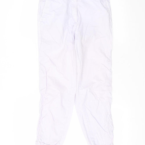 Marks and Spencer Womens Purple  Cotton Trousers  Size 10 L25 in Regular
