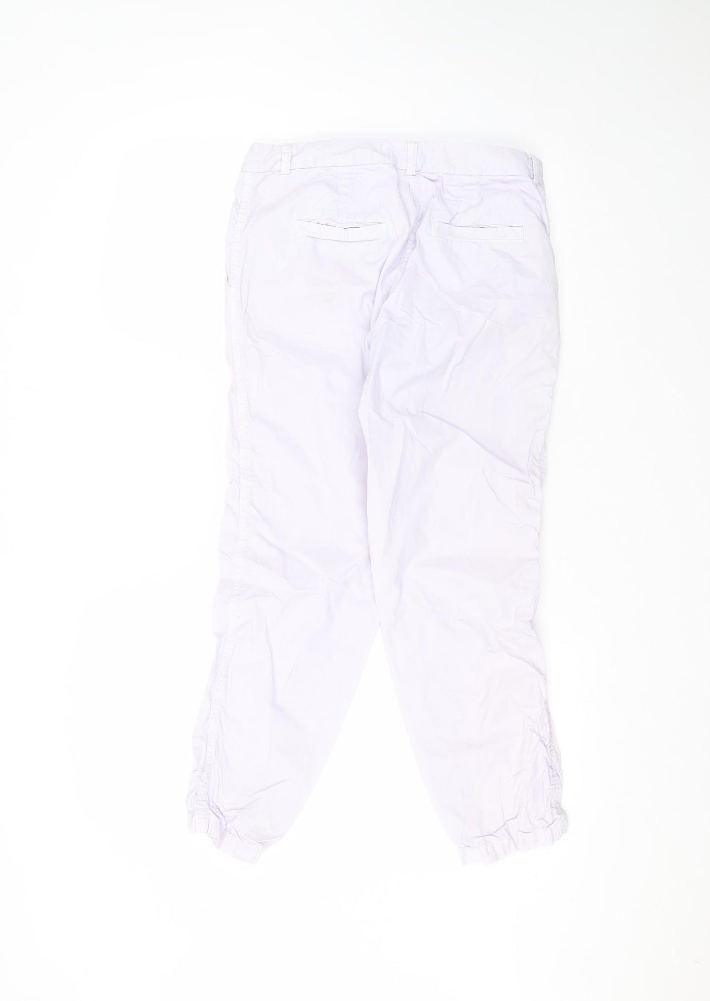 Marks and Spencer Womens Purple  Cotton Trousers  Size 10 L25 in Regular