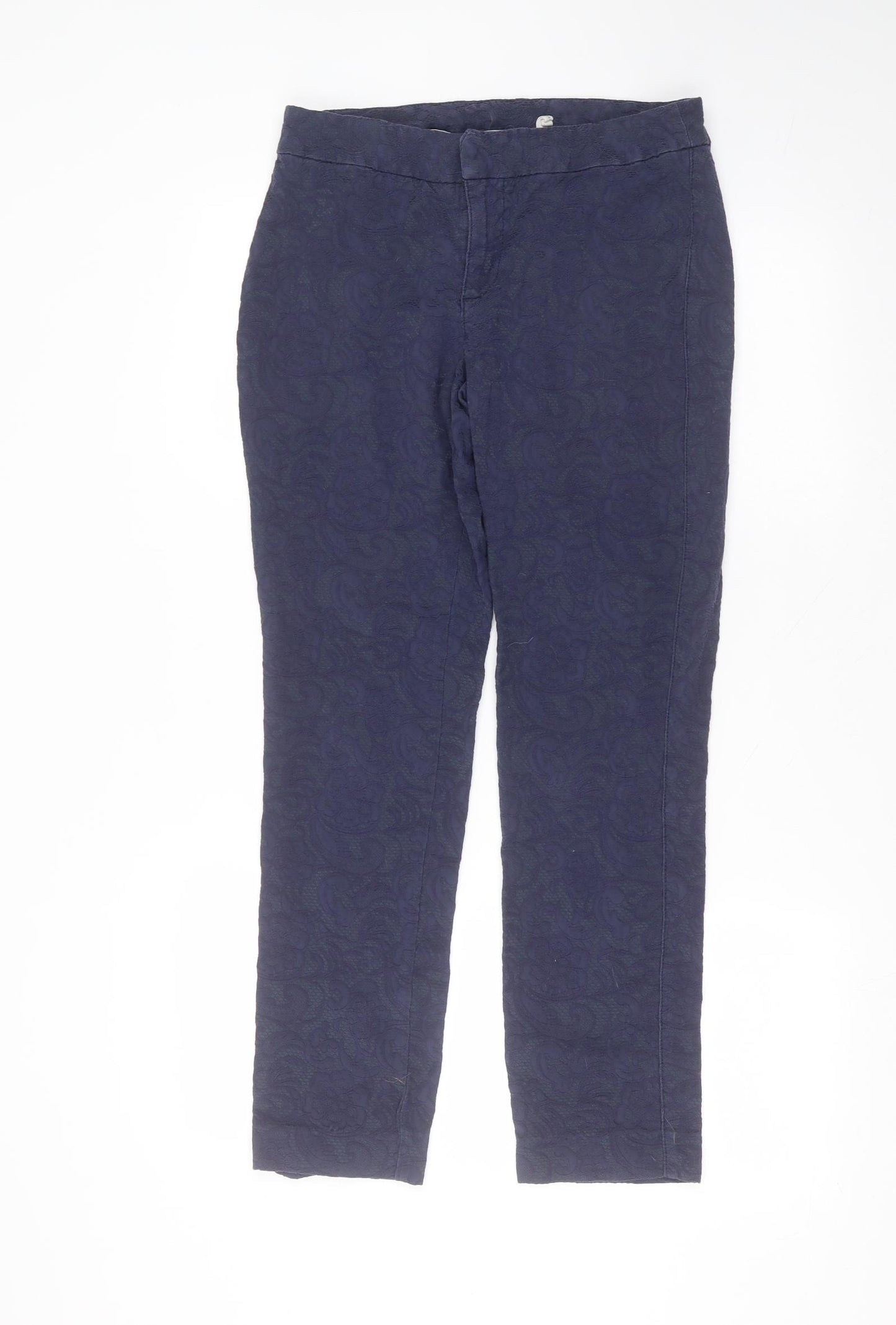 The White Stuff Womens Blue  Cotton Trousers  Size 10 L25 in Regular