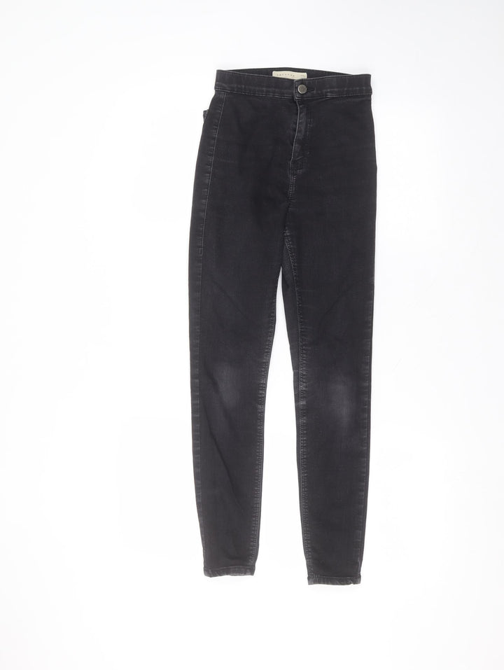 Topshop Womens Black Cotton Skinny Jeans Size 26 in L30 in Regular