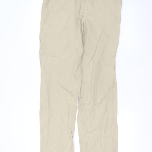 Preworn Womens Beige  Viscose Straight Jeans Size 8 L28 in Regular