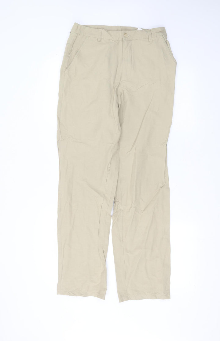 Preworn Womens Beige Viscose Straight Jeans Size 8 L28 in Regular
