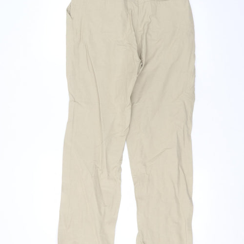Preworn Womens Beige  Viscose Straight Jeans Size 8 L28 in Regular