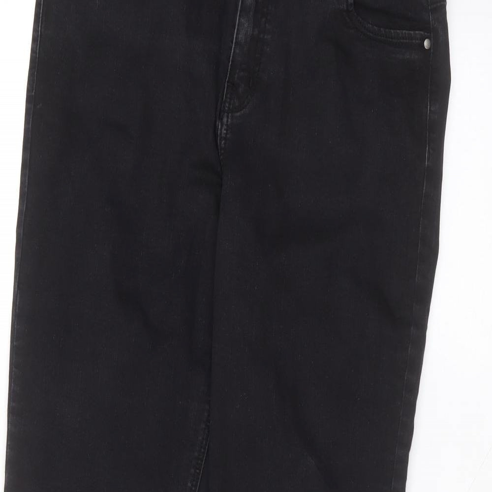 George Womens Black  Cotton Straight Jeans Size 16 L27 in Regular