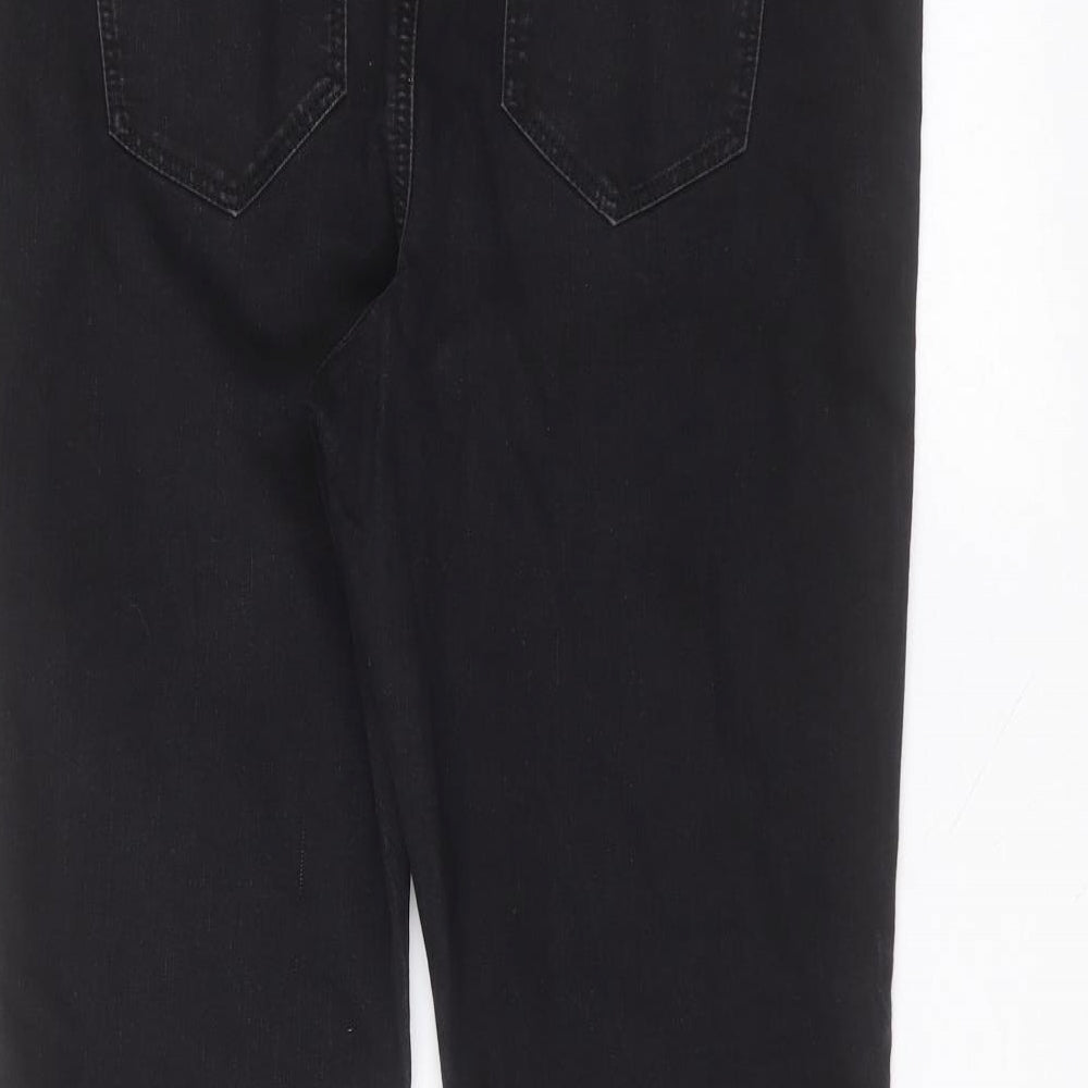 George Womens Black  Cotton Straight Jeans Size 16 L27 in Regular