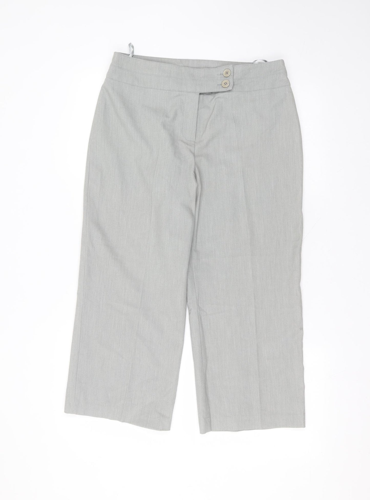 Wallis Womens Green  Polyester Cropped Trousers Size 12 L22 in Regular