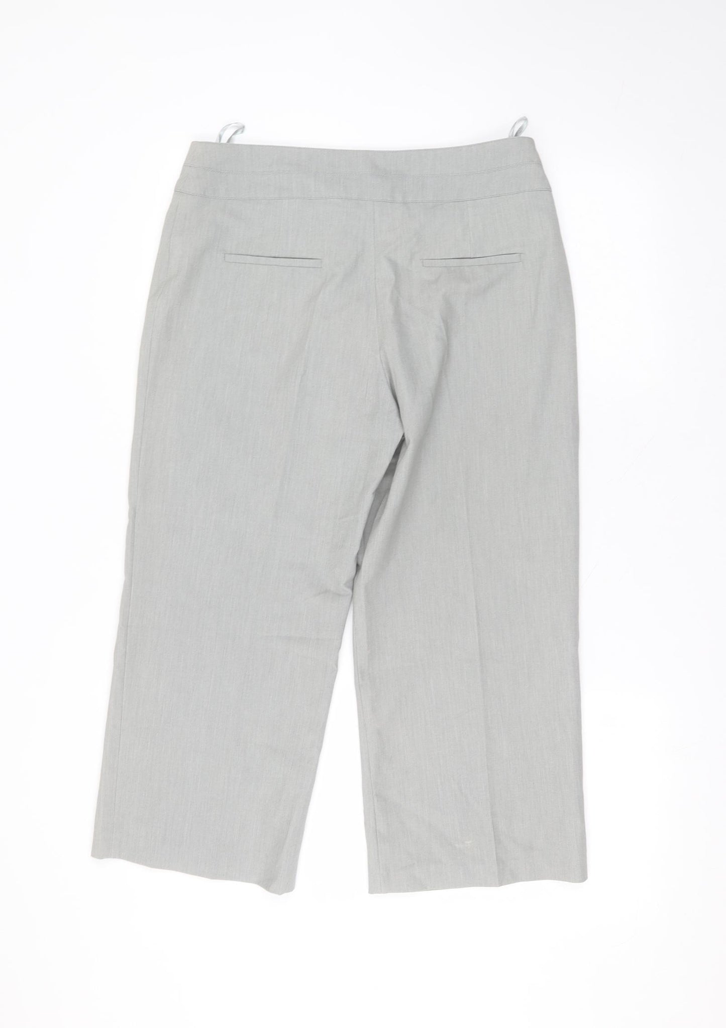 Wallis Womens Green  Polyester Cropped Trousers Size 12 L22 in Regular