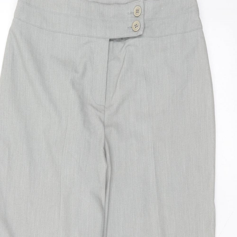 Wallis Womens Green  Polyester Cropped Trousers Size 12 L22 in Regular
