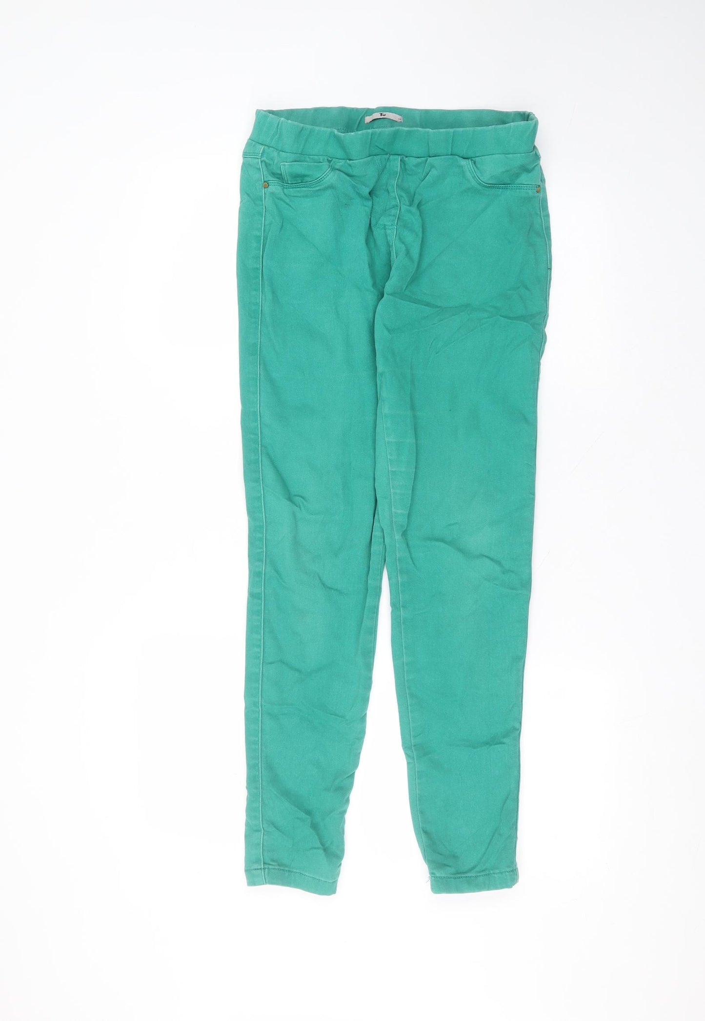 TU Womens Green  Cotton Skinny Jeans Size 12 L27 in Regular