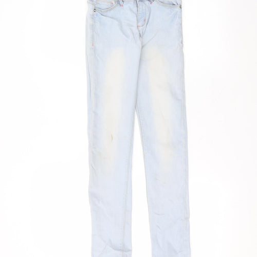 Blue System Womens Blue  Cotton Skinny Jeans Size 10 L26 in Regular