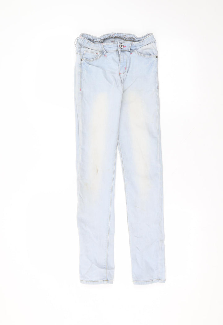Blue System Womens Blue Cotton Skinny Jeans Size 10 L26 in Regular
