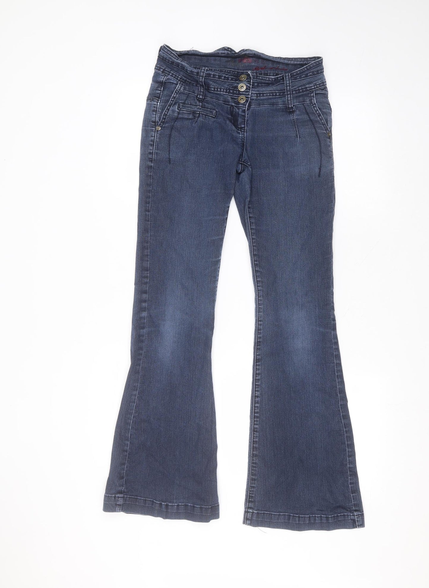Yesyes Womens Blue  Cotton Bootcut Jeans Size 10 L30 in Regular