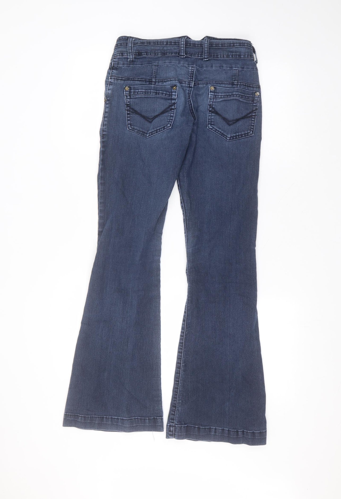 Yesyes Womens Blue  Cotton Bootcut Jeans Size 10 L30 in Regular