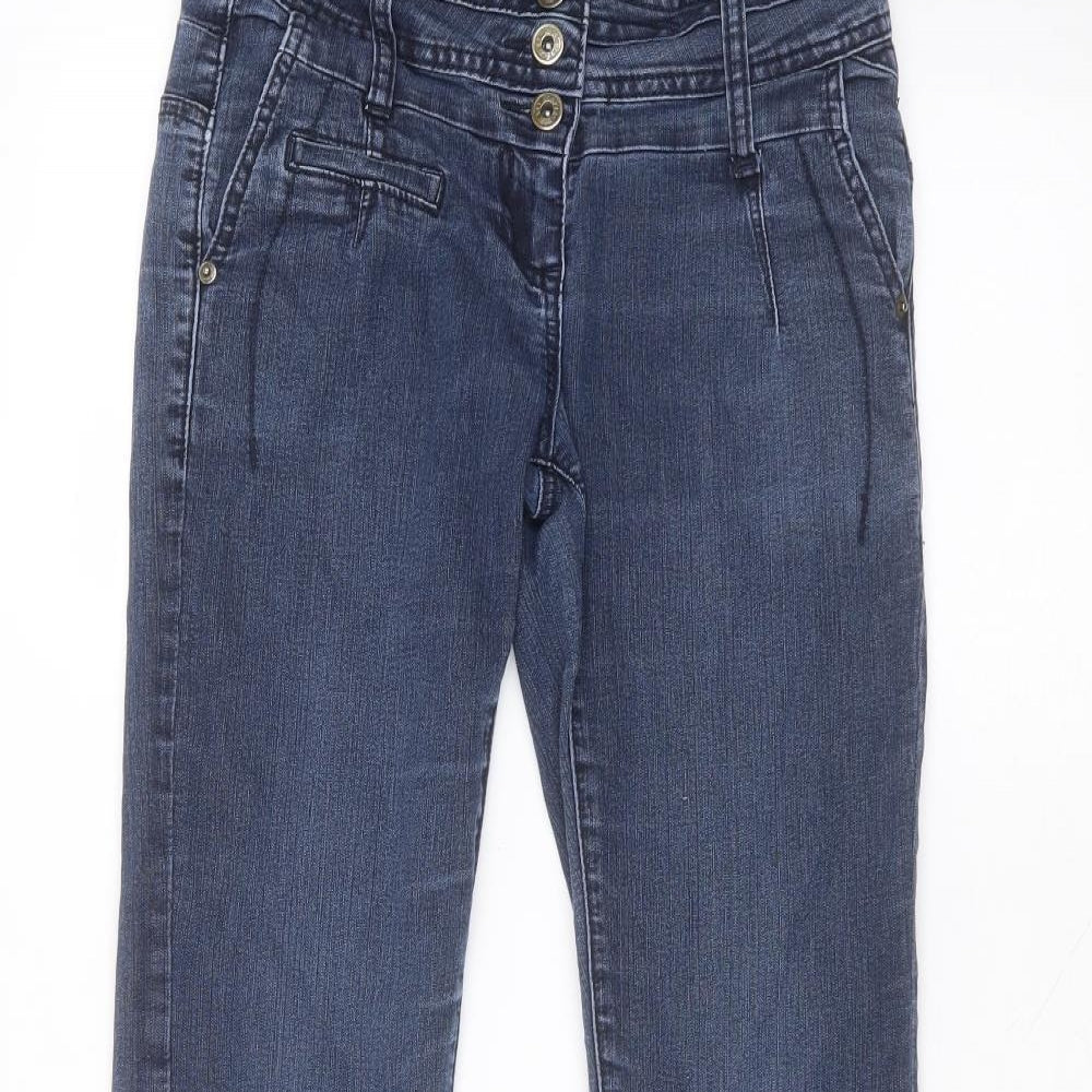 Yesyes Womens Blue  Cotton Bootcut Jeans Size 10 L30 in Regular