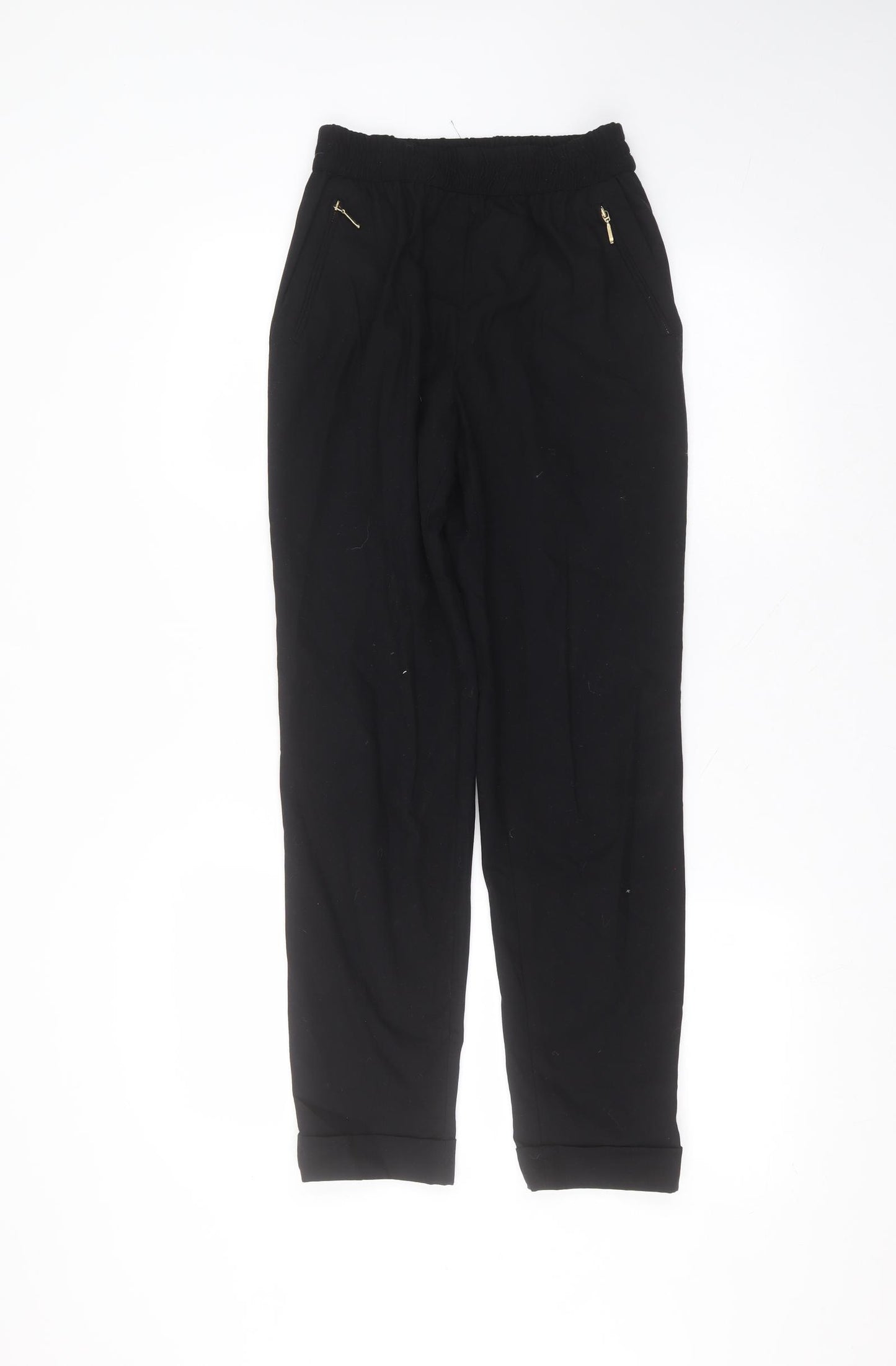 Zara Womens Black  Polyester Trousers  Size XS L27 in Regular