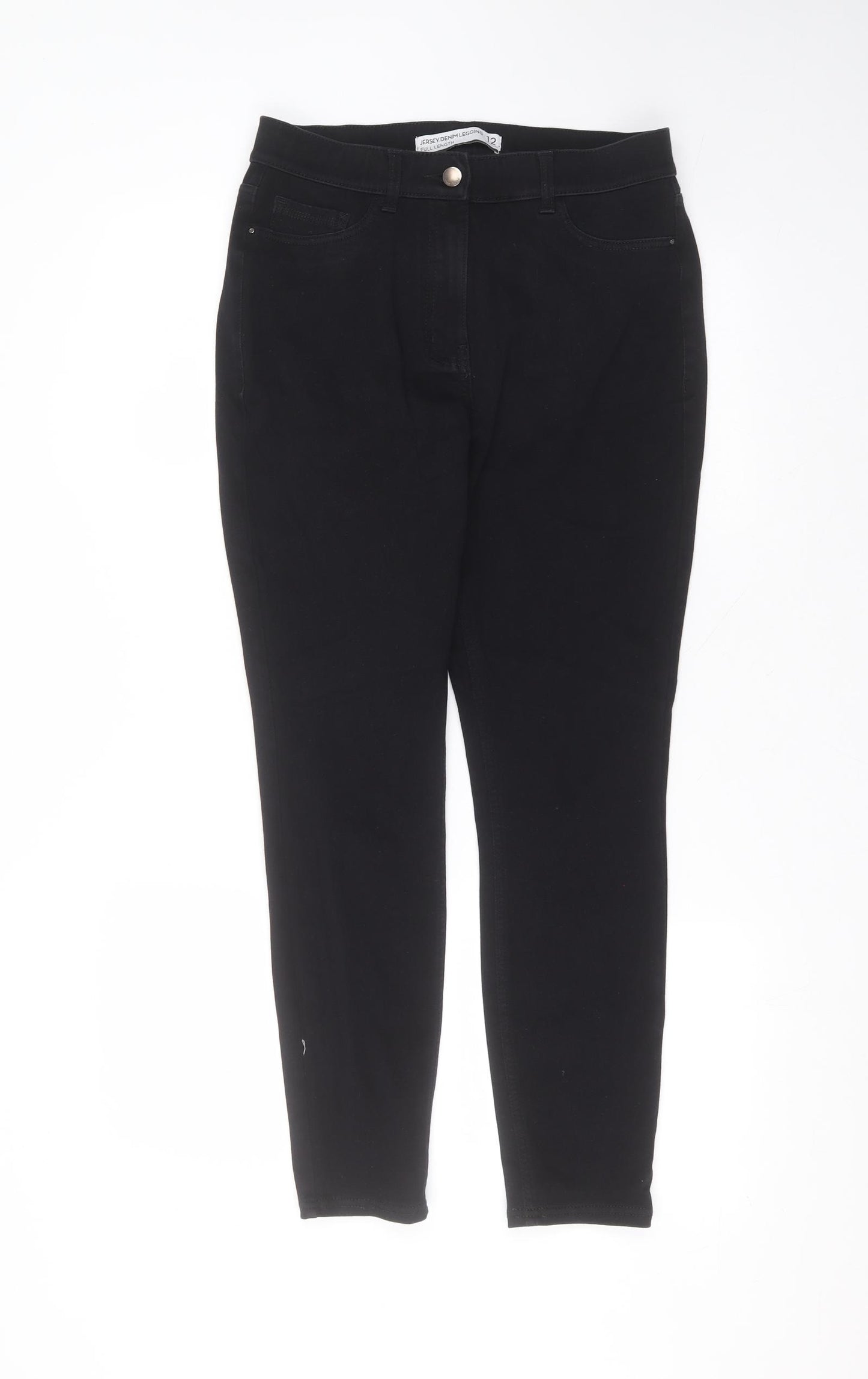 NEXT Womens Black  Cotton Skinny Jeans Size 12 L26 in Regular