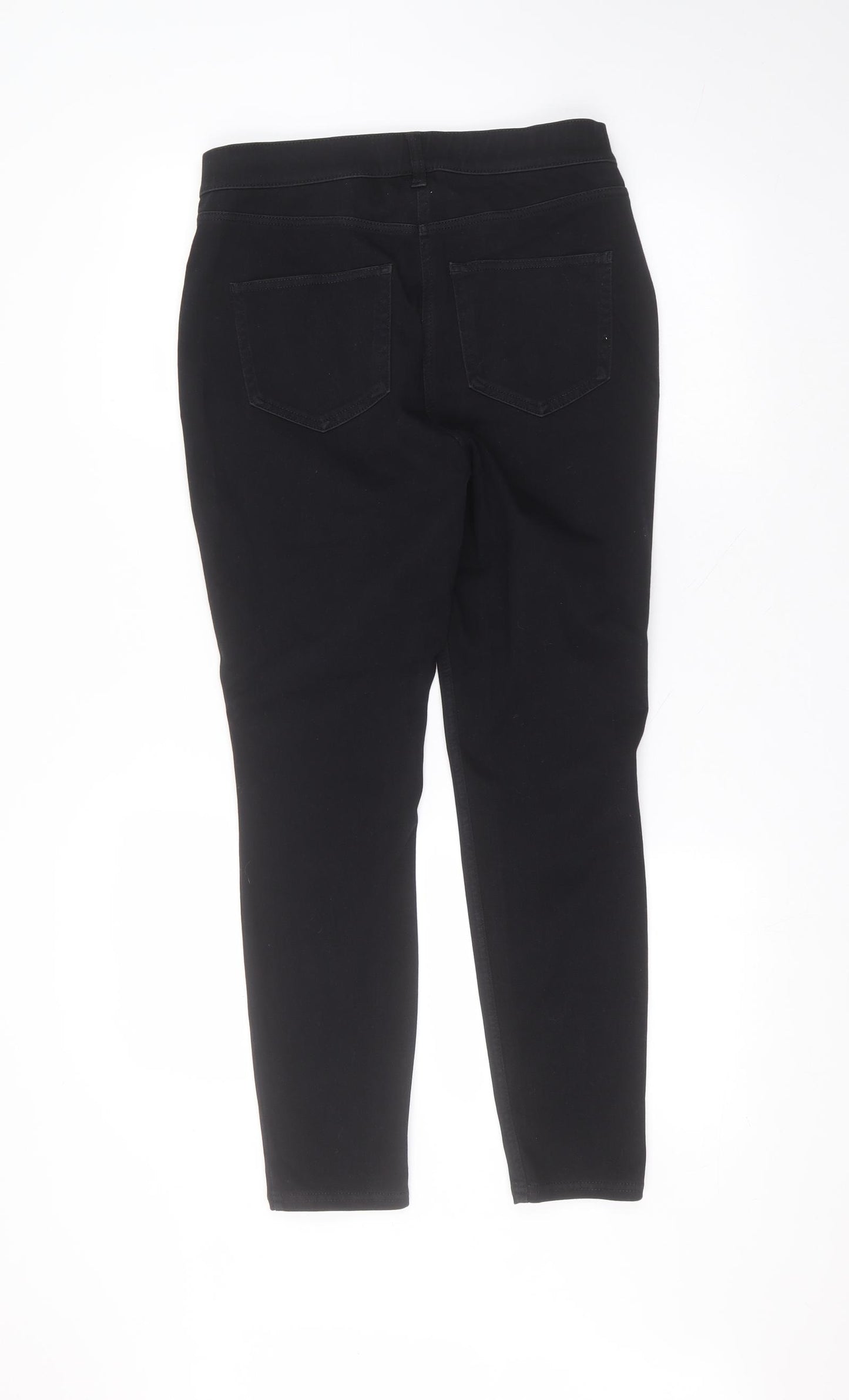 NEXT Womens Black  Cotton Skinny Jeans Size 12 L26 in Regular
