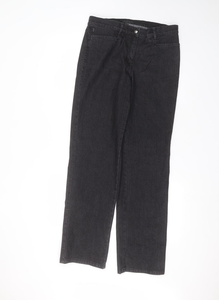 Zaerres Womens Black Cotton Straight Jeans Size 10 L30 in Regular