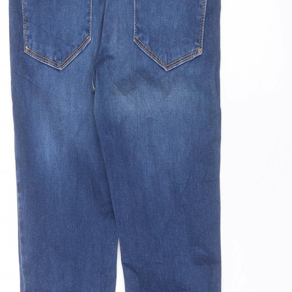 Preworn Womens Blue  Cotton Skinny Jeans Size 8 L30 in Regular