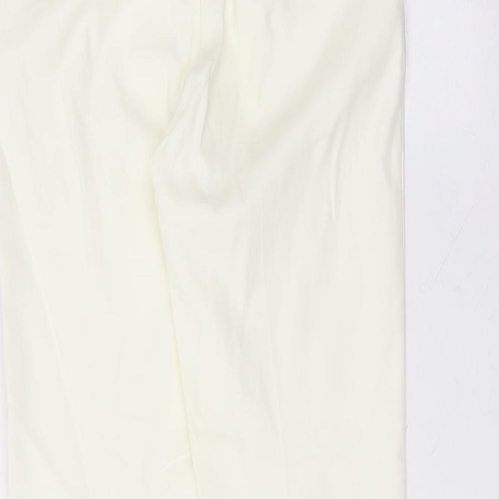 NEXT Womens White  Cotton Trousers  Size 8 L26 in Regular