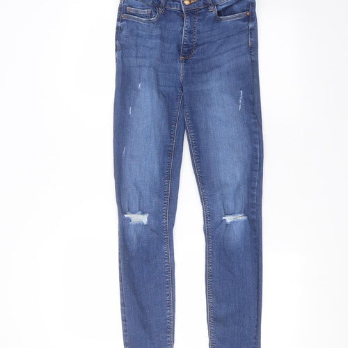 Denim & Co. Womens Blue  Cotton Skinny Jeans Size 8 L27 in Regular