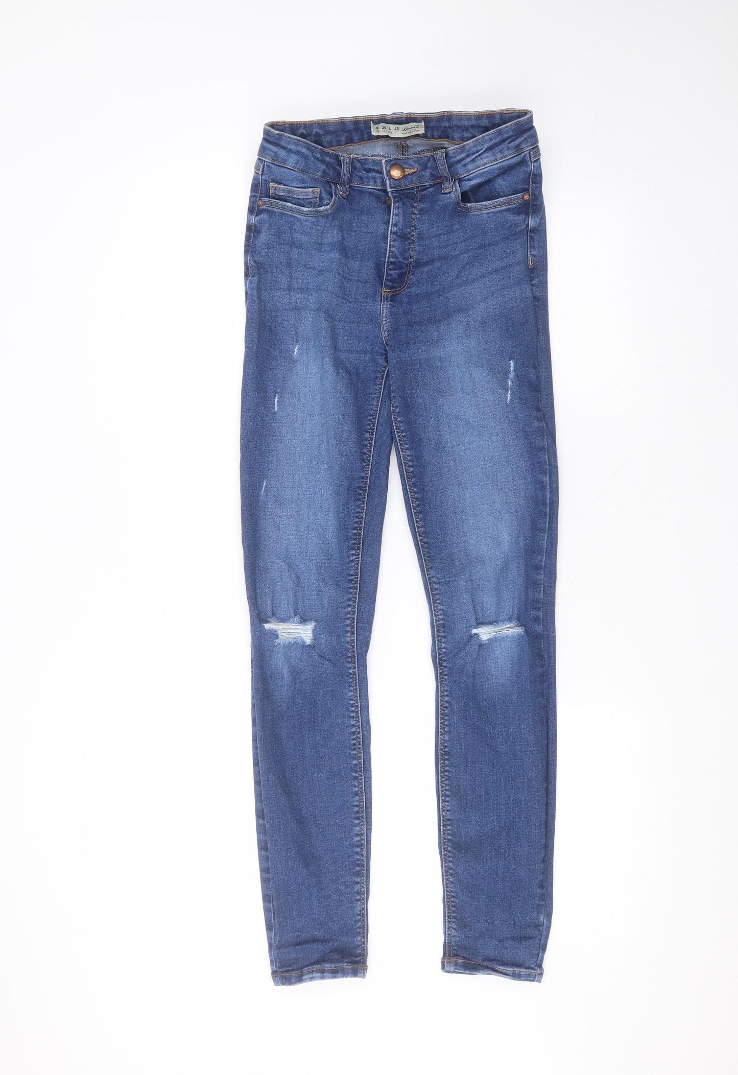 Denim & Co. Womens Blue  Cotton Skinny Jeans Size 8 L27 in Regular