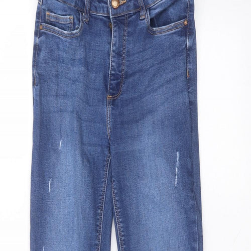 Denim & Co. Womens Blue  Cotton Skinny Jeans Size 8 L27 in Regular