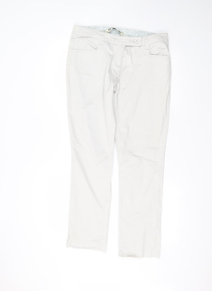 Crew Clothing Womens Grey Cotton Straight Jeans Size 34 L30 in Regular