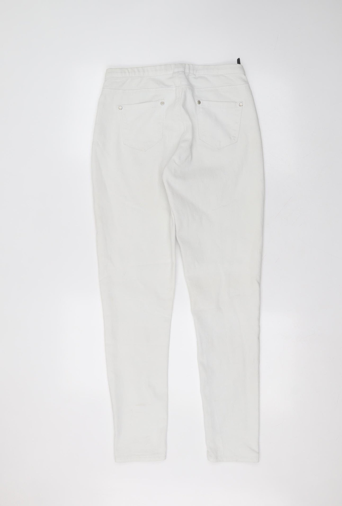jeans Womens White  Cotton Skinny Jeans Size 10 L27 in Regular
