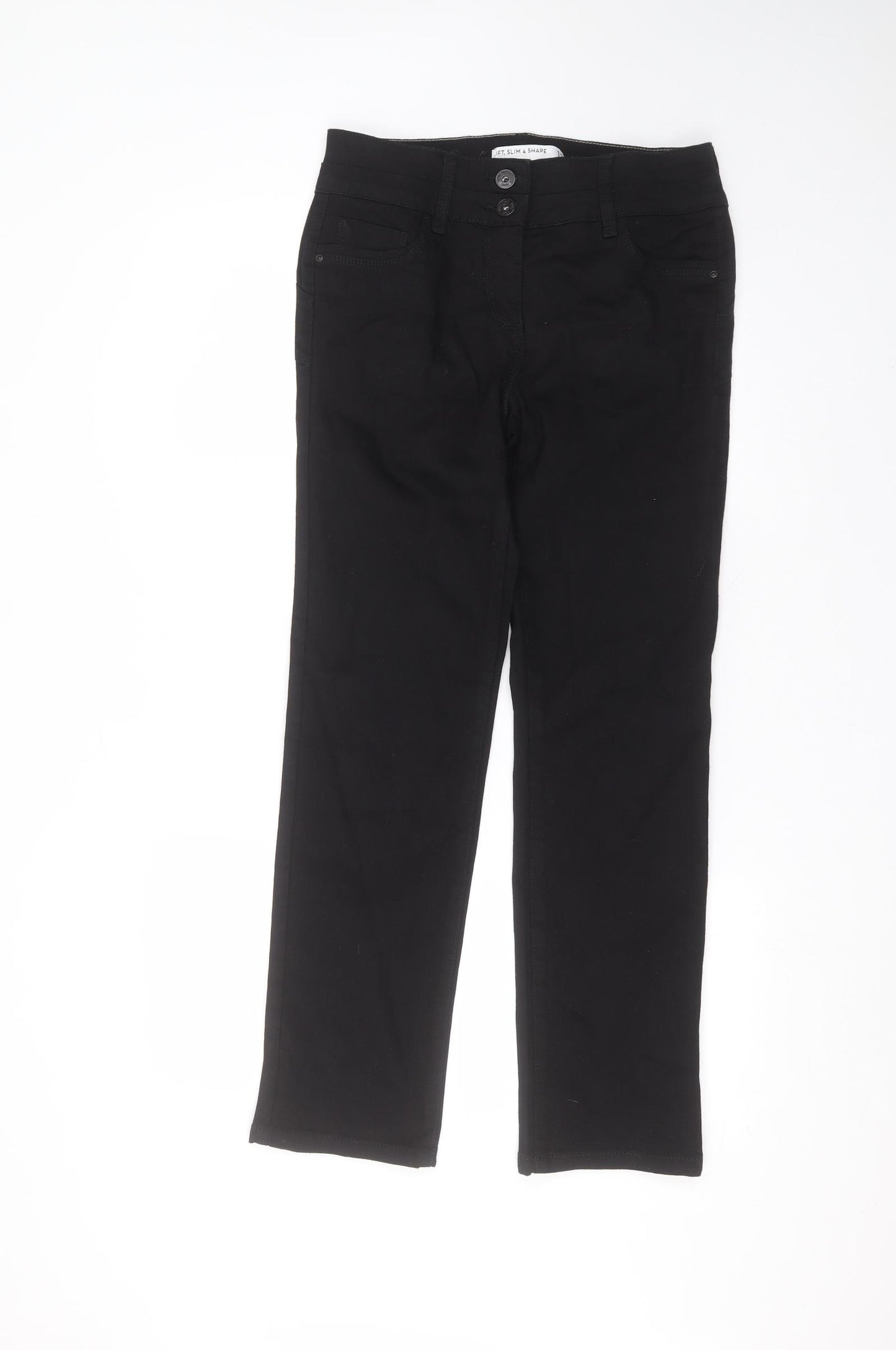 NEXT Womens Black  Cotton Straight Jeans Size 12 L28 in Regular