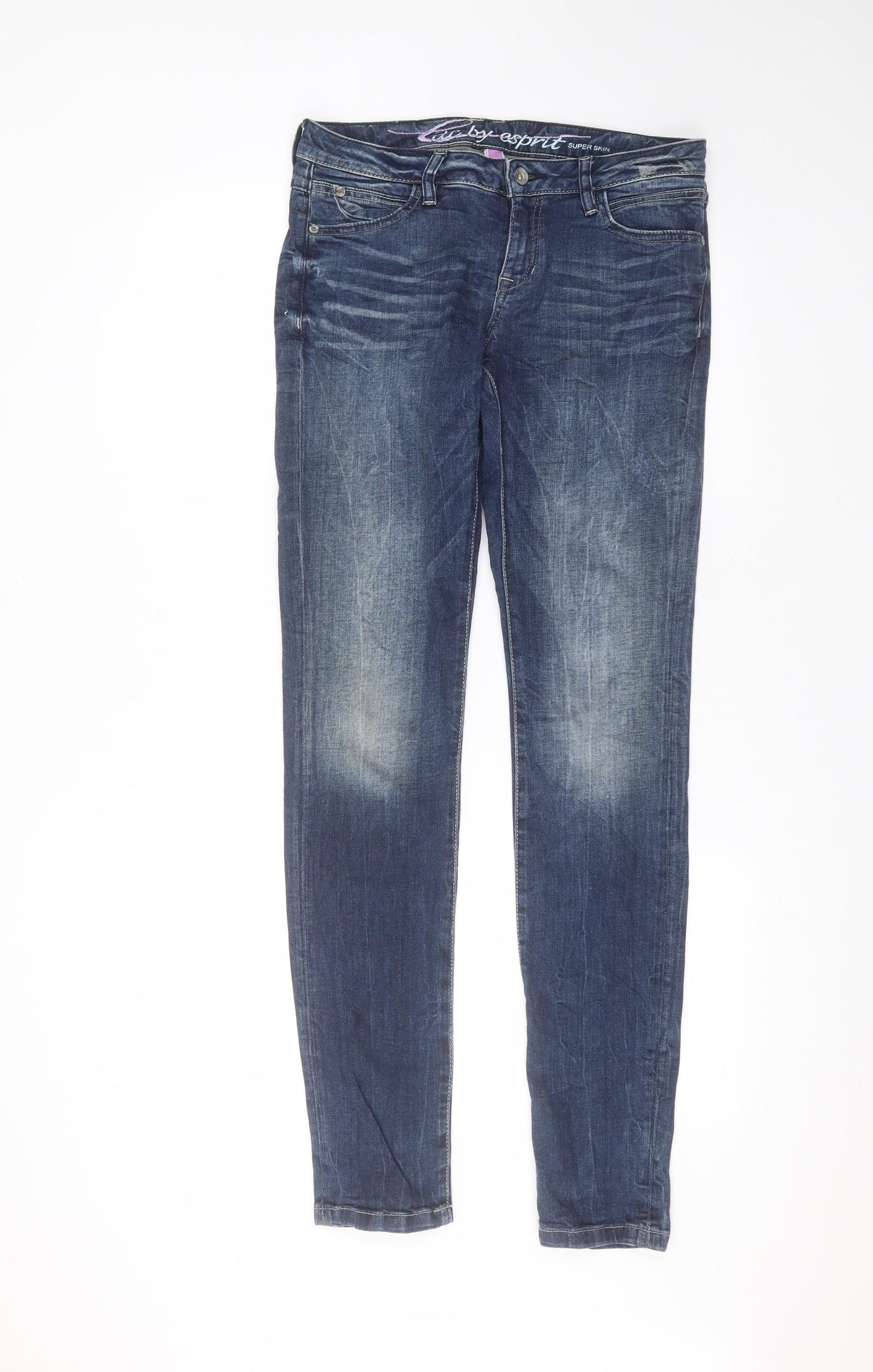 Preworn Womens Blue  Cotton Skinny Jeans Size 30 in L29 in Regular