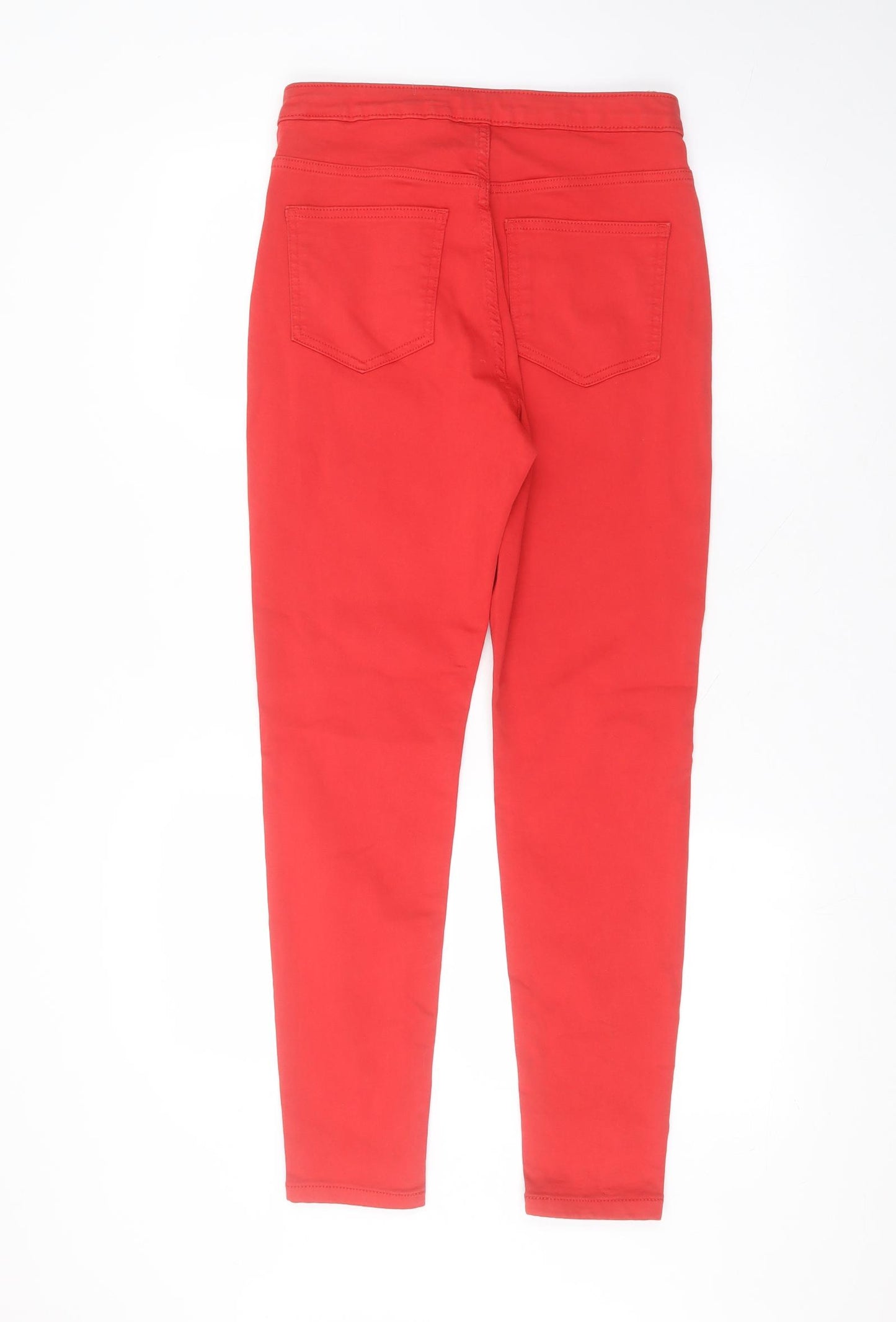 Marks and Spencer Womens Red  Cotton Skinny Jeans Size 12 L27 in Regular