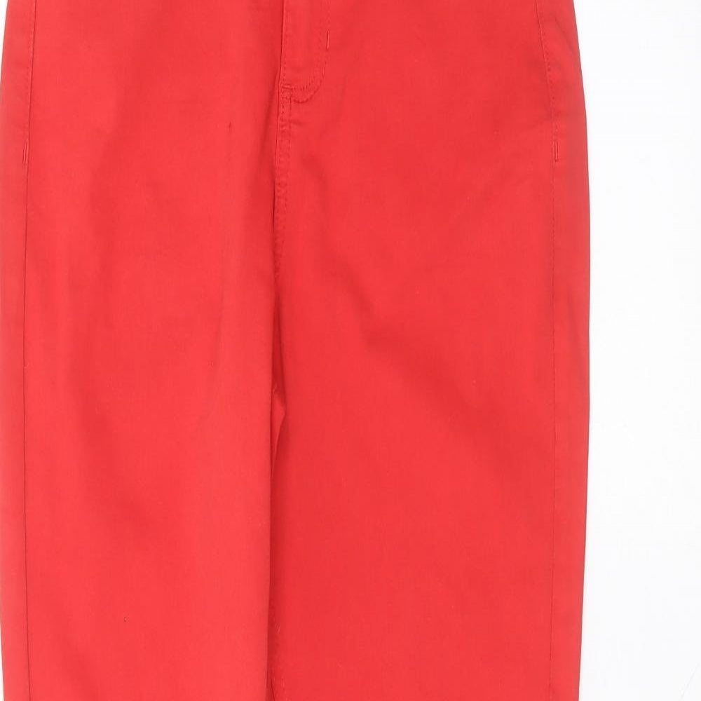 Marks and Spencer Womens Red  Cotton Skinny Jeans Size 12 L27 in Regular