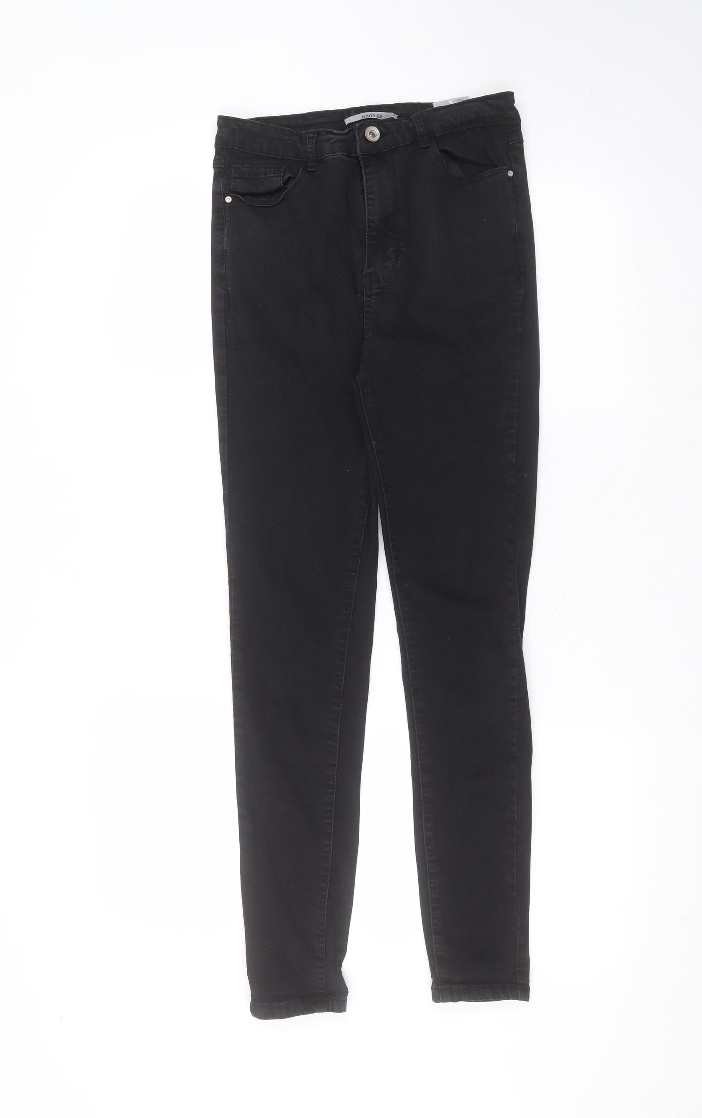 Preworn Womens Black  Cotton Skinny Jeans Size 10 L27 in Regular