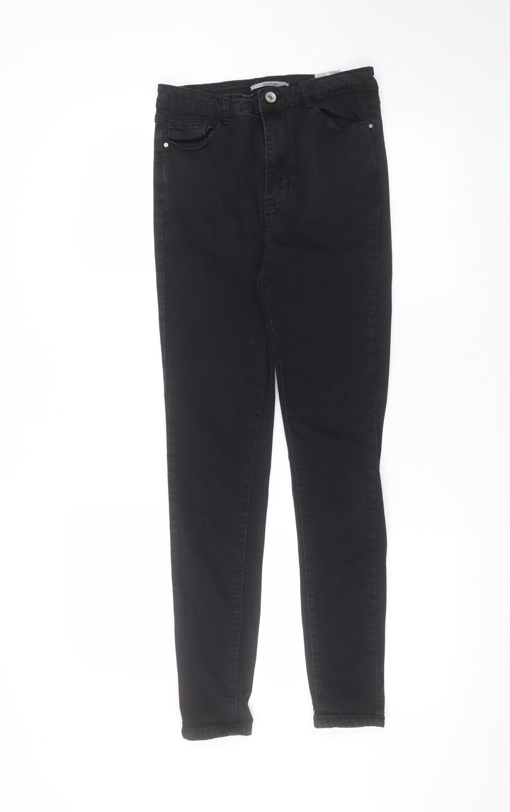 Preworn Womens Black  Cotton Skinny Jeans Size 10 L27 in Regular