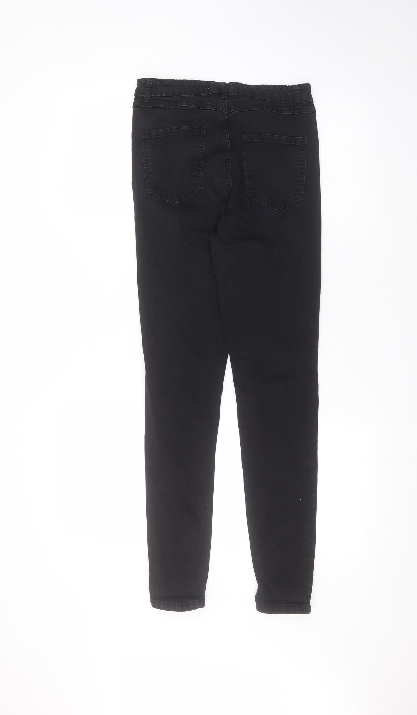 Preworn Womens Black  Cotton Skinny Jeans Size 10 L27 in Regular
