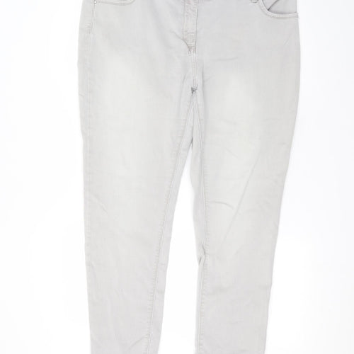 Matalan Womens Grey  Cotton Straight Jeans Size 20 L27 in Regular