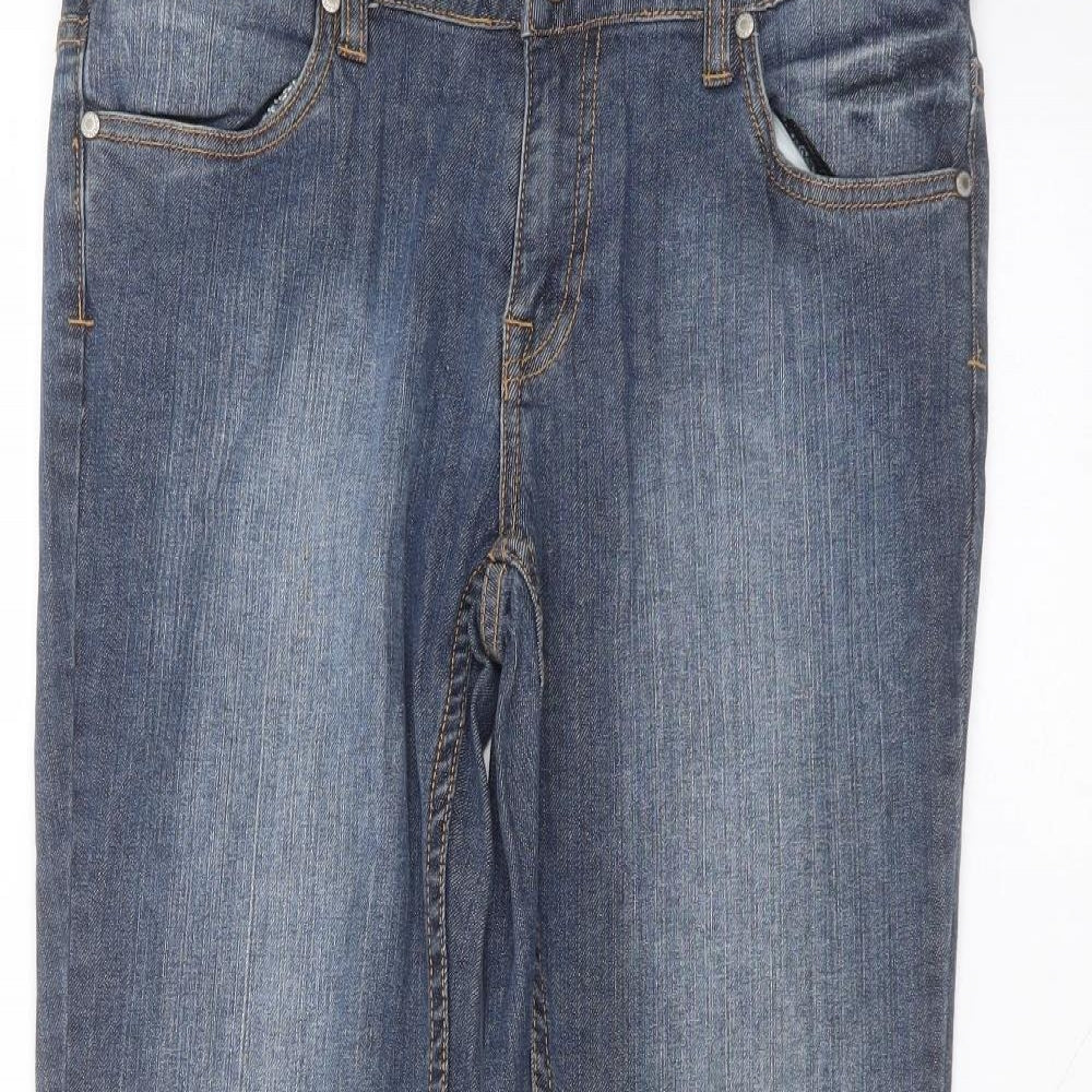 Defn jeans Womens Blue  Cotton Straight Jeans Size 14 L27 in Regular