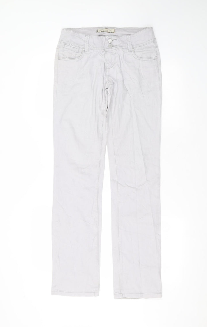 miss Womens Grey Cotton Skinny Jeans Size 12 L30 in Regular