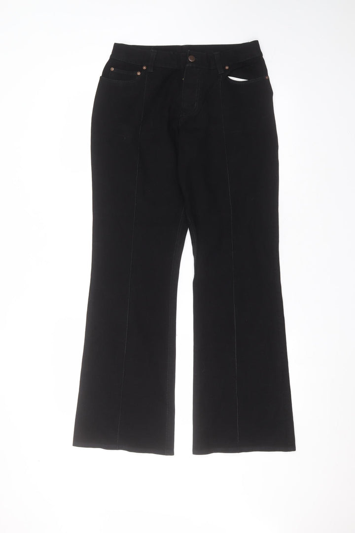 Preworn Womens Black Cotton Straight Jeans Size 32 in L29 in Regular