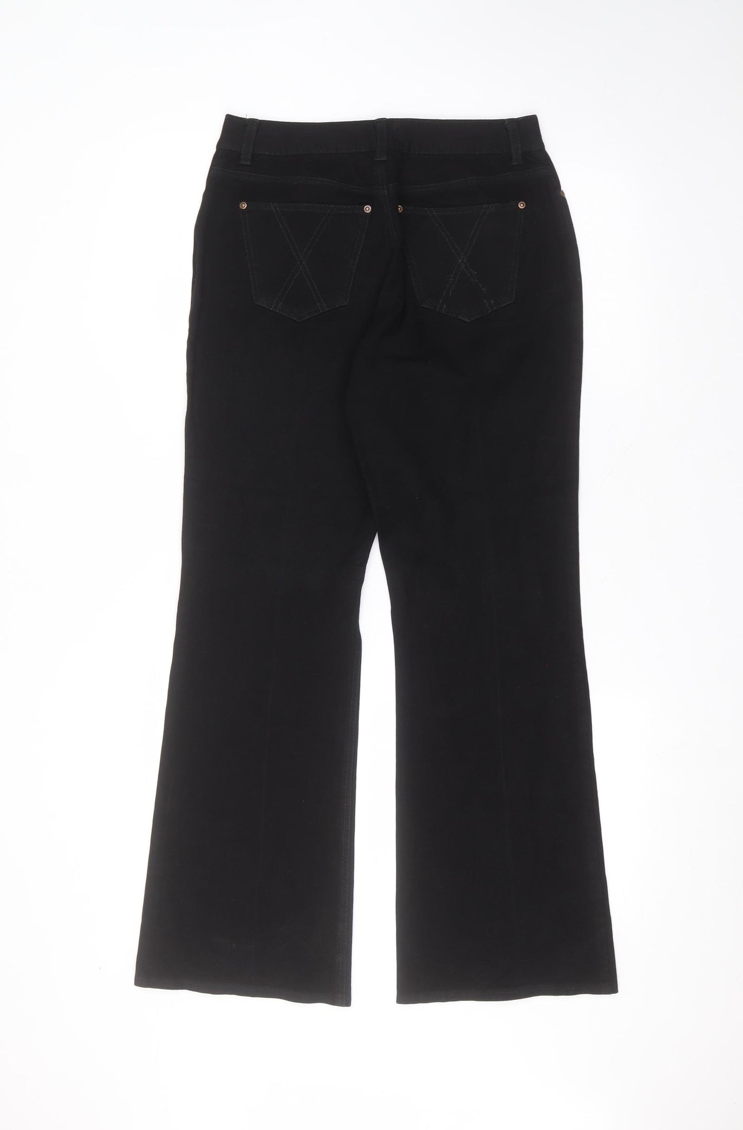 Preworn Womens Black  Cotton Straight Jeans Size 32 in L29 in Regular