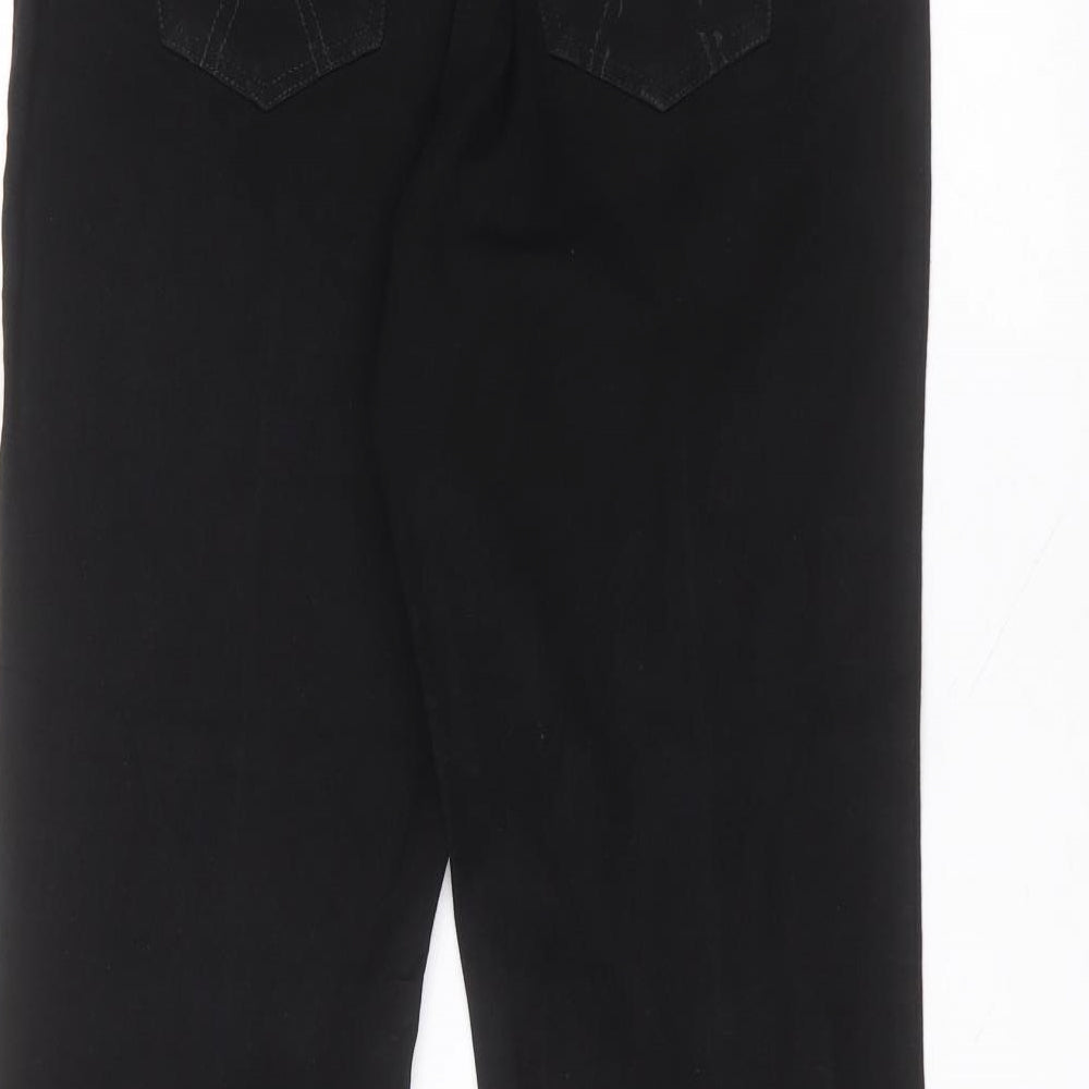 Preworn Womens Black  Cotton Straight Jeans Size 32 in L29 in Regular