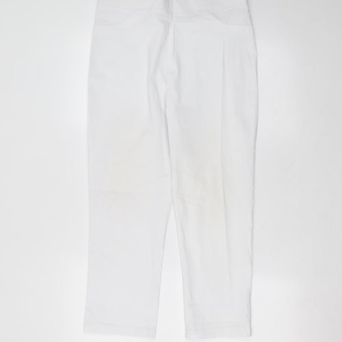 Classic Womens White  Cotton Skinny Jeans Size 12 L25 in Regular