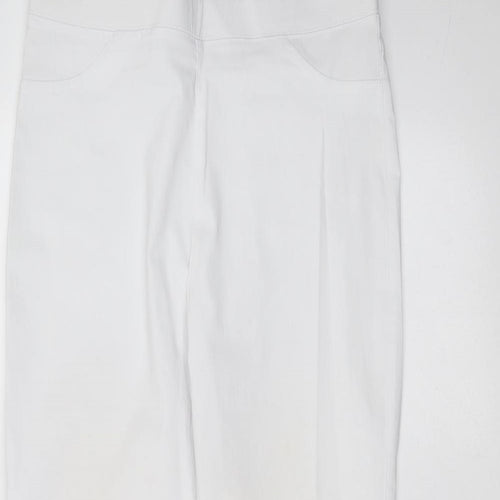 Classic Womens White  Cotton Skinny Jeans Size 12 L25 in Regular