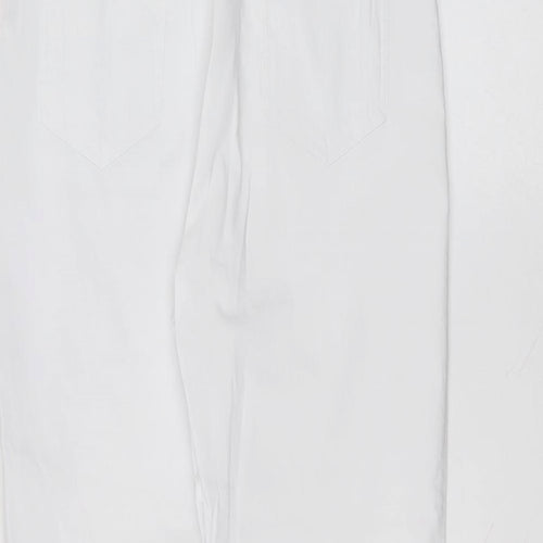 Classic Womens White  Cotton Skinny Jeans Size 12 L25 in Regular