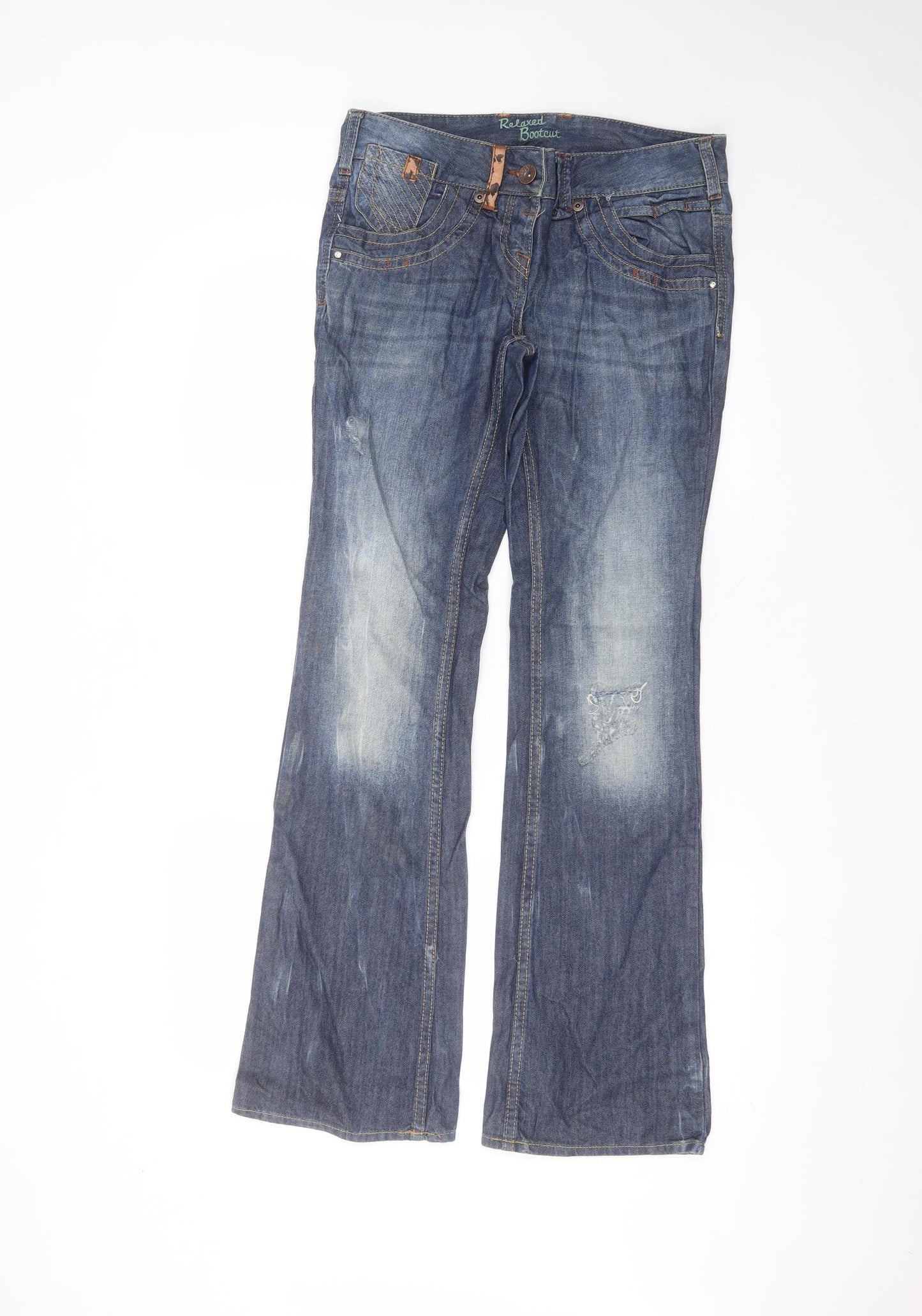 NEXT Womens Blue  Cotton Straight Jeans Size 8 L30 in Regular
